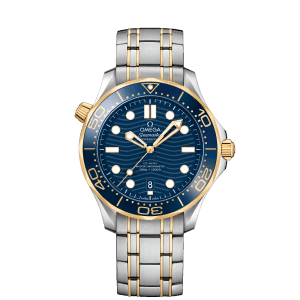 Omega Seamaster Diver 300M Co-Axial Master Chronometer Blue Gold Steel Watch