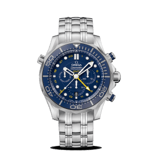Omega Seamaster Diver 300M Co-Axial GMT Chronograph Blue Steel Watch