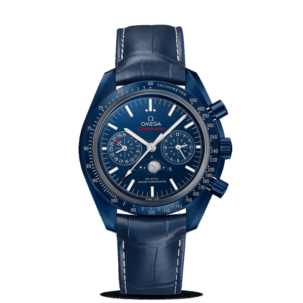 Omega Speedmaster Moonwatch Co-Axial Moonphase Chronograph Blue Side of the Moon Watch
