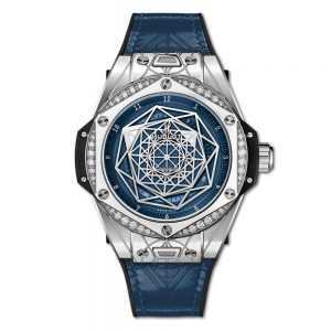 Hublot Big Bang One Click Sang Bleu Steel Blue Diamonds Watch