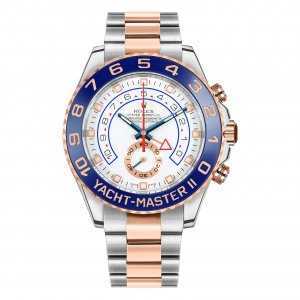 Rolex Yacht-Master II 44mm Rose Gold Steel White Dial Watch
