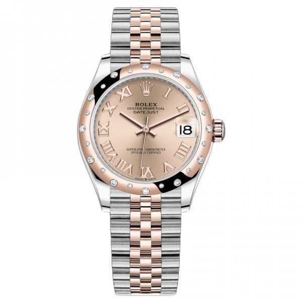 Rolex Datejust 31mm Rose Gold Steel Rose Dial Ladies Watch