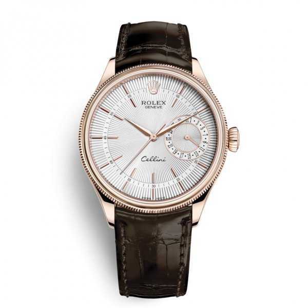 Rolex Cellini Date 39mm Rose Gold Silver Dial Watch