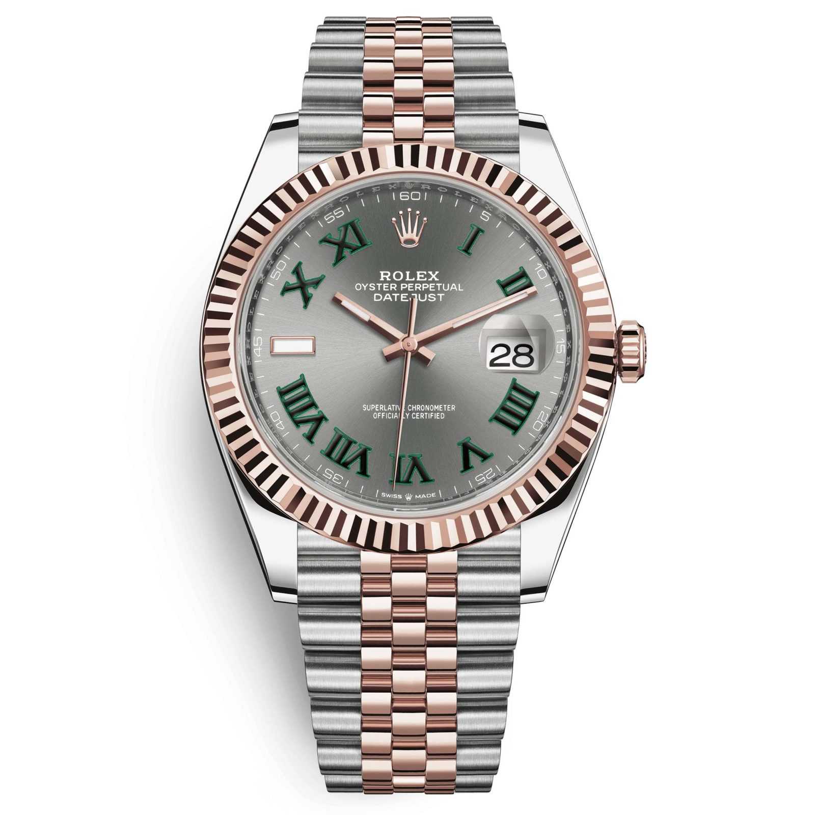 Antologi vitamin arv Rolex Datejust 41 Oyster Perpetual Rose Gold Steel Grey Dial 126331-0016  for $15,500 • Black Tag Watches