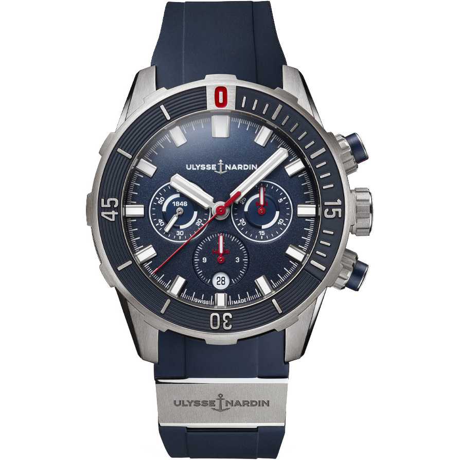 Ulysse Nardin Diver Chronograph 44mm Watch Blue Dial 1503-170-3/93 for ...