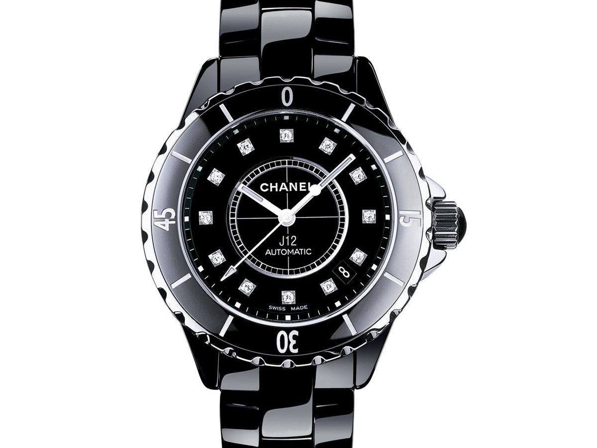 Chanel J12 Automatic Black Ceramic Diamond 38mm H1626 for $5,025 • Black  Tag Watches