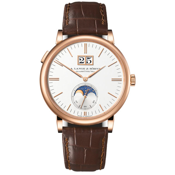 A. Lange & Söhne Saxonia Moon Phase Rose Gold Silver Dial