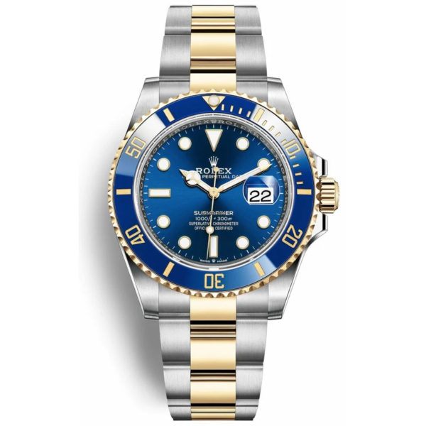 Rolex Oyster Perpetual Submariner Date Yellow Gold Steel Blue Dial
