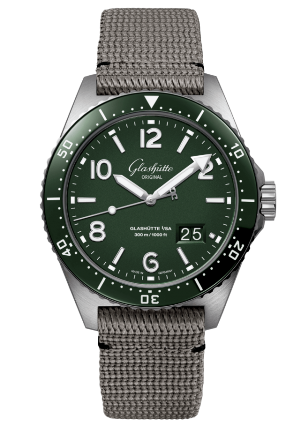 Glashutte SeaQ Panorama Date Synthetic Strap