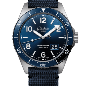 Glashutte Sea Q Panorama Date Blue Synthetic Strap