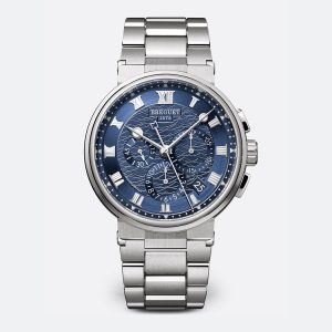 Breguet Marine Chronograph 5527 Blue 18K White Gold Watch