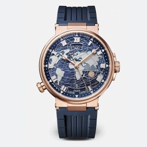 Breguet Marine Hora Mundi 5557 Blue 18K Rose Gold Watch
