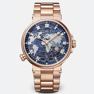 Breguet Marine Hora Mundi 5557 Blue 18K Rose Gold Watch