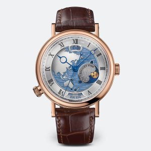 Breguet Classique Hora Mundi 5717 Silver 18K Rose Gold Watch