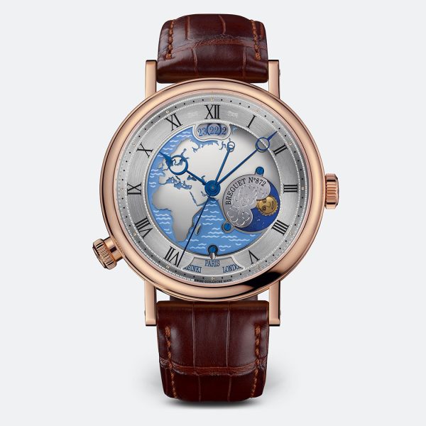 Breguet Classique Hora Mundi 5717 Silver 18K Rose Gold Watch