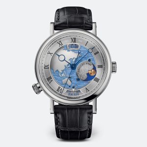 Breguet Classique Hora Mundi 5717 Silver Platinum Watch