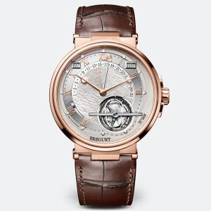 Breguet Marine Tourbillon Équation Marchante 5887 Silver 18K Rose Gold Watch