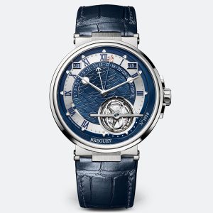 Breguet Marine Tourbillon Équation Marchante 5887 Blue Platinum Watch
