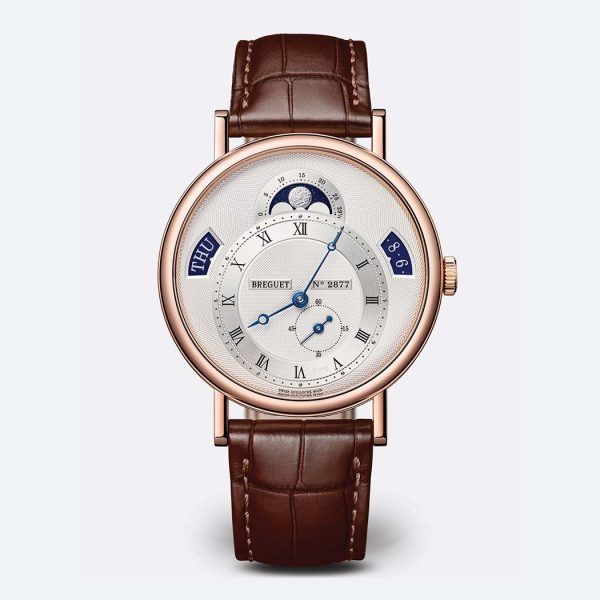 Breguet Classique Calendrier 7337 Silver 18K Rose Gold Watch