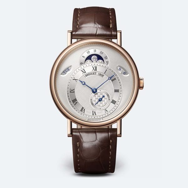 Breguet Classique Calendrier 7337 Silver 18K Rose Gold Watch