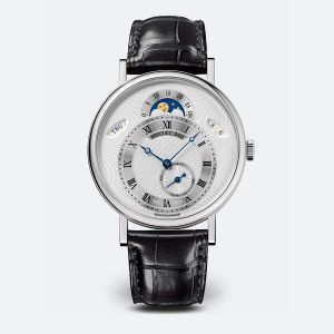 Breguet Classique Calendrier 7337 Silver 18K White Gold Watch