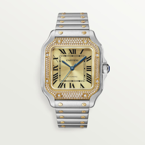 Cartier Santos De Cartier Medium Gold Stainless Steel Watch