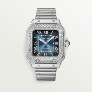 Cartier Santos De Cartier Medium Blue Stainless Steel Watch