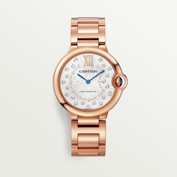 Cartier Ballon Bleu de Cartier Silver 18K Rose Gold Watch