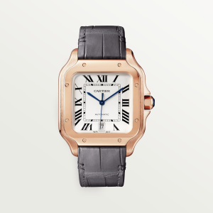 Cartier Santos De Cartier Large Silver 18K Rose Gold Watch