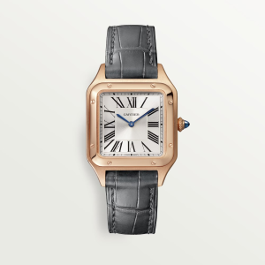 Cartier Santos Dumont Small Silver 18K Rose Gold Watch