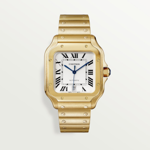 Cartier Santos de Cartier Large Silver 18K Yellow Gold Watch