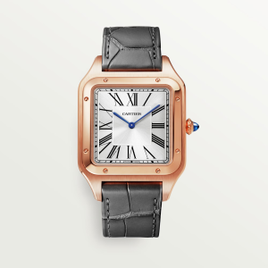Cartier Santos De Cartier Extra-Large Silver 18K Rose Gold Watch