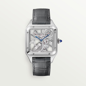 Cartier Santos Dumont Large Skeleton Stainless Steel Watch