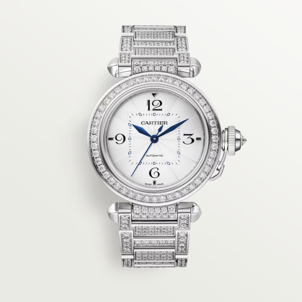 Cartier Pasha de Cartier Silver 18K White Gold Watch