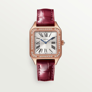 Cartier Santos Dumont Small Silver 18K Rose Gold Watch