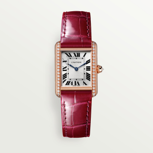 Cartier Tank Louis Cartier Small Silvered 18K Rose Gold Watch