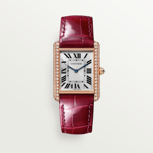 Cartier Tank Louis Cartier Large Silvered 18K Rose Gold Watch
