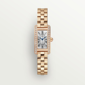 Cartier Tank Américaine Mini Silvered 18K Rose Gold Watch