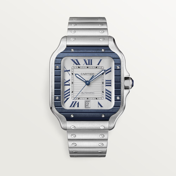 Cartier Santos De Cartier Large Grey Stainless Steel Watch