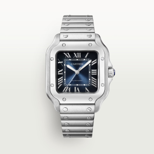 Cartier Santos de Cartier Medium Blue Stainless Steel Watch