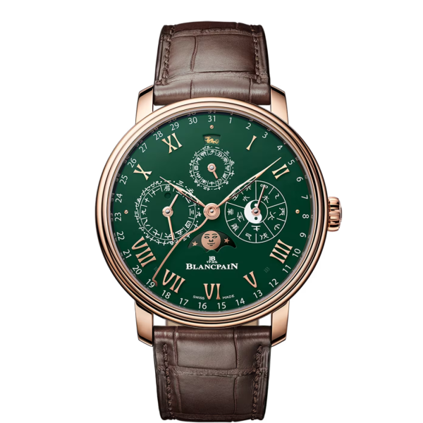 Blancpain Villeret Calendrier Chinois Traditionnel Green Dial Red Gold Watch