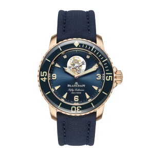 Blancpain Fifty Fathoms Tourbillon 8 Jours Blue Dial Red Gold Watch