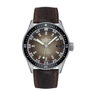 Blancpain Fifty Fathoms Bathyscaphe Jour Date 70s Grey Dial Stainless Steel Watch