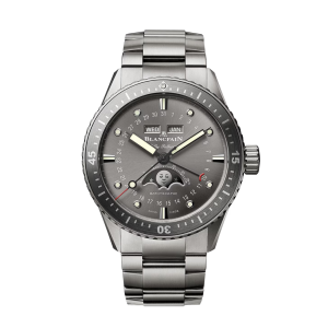 Blancpain Fifty Fathoms Bathyscaphe Quantième Complet Phases de Lune Grey Dial Titanium Watch