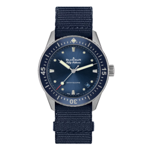 Blancpain Fifty Fathoms Bathyscaphe Blue Dial Stainless Steel Watch