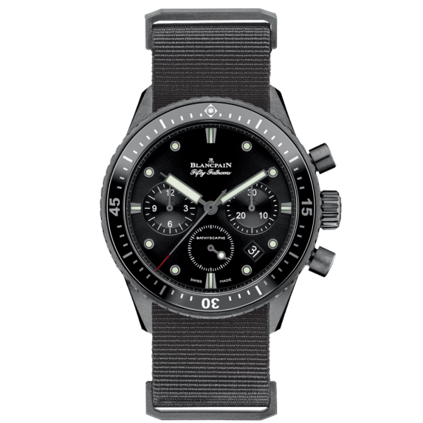 Blancpain Fifty Fathoms Bathyscaphe Chronographe Flyback Black Dial Ceramic Watch