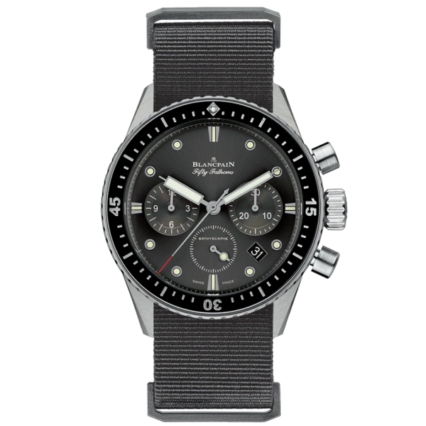 Blancpain Fifty Fathoms Bathyscaphe Chronographe Flyback Grey Dial Stainless Steel Watch