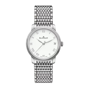Blancpain Villeret Women Date White Dial Stainless Steel Watch