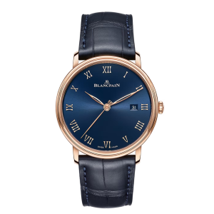 Blancpain Villeret Ultraplate Blue Dial Red Gold Watch