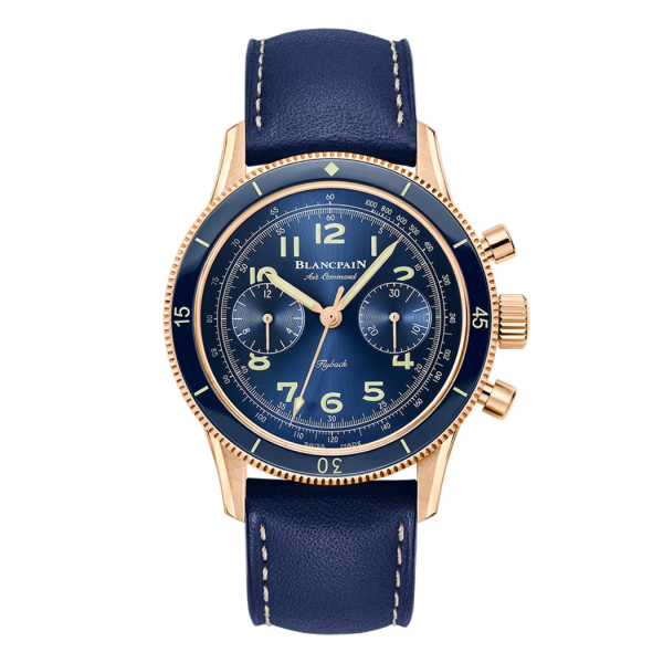 Blancpain Air Command Blue Dial Red Gold Watch